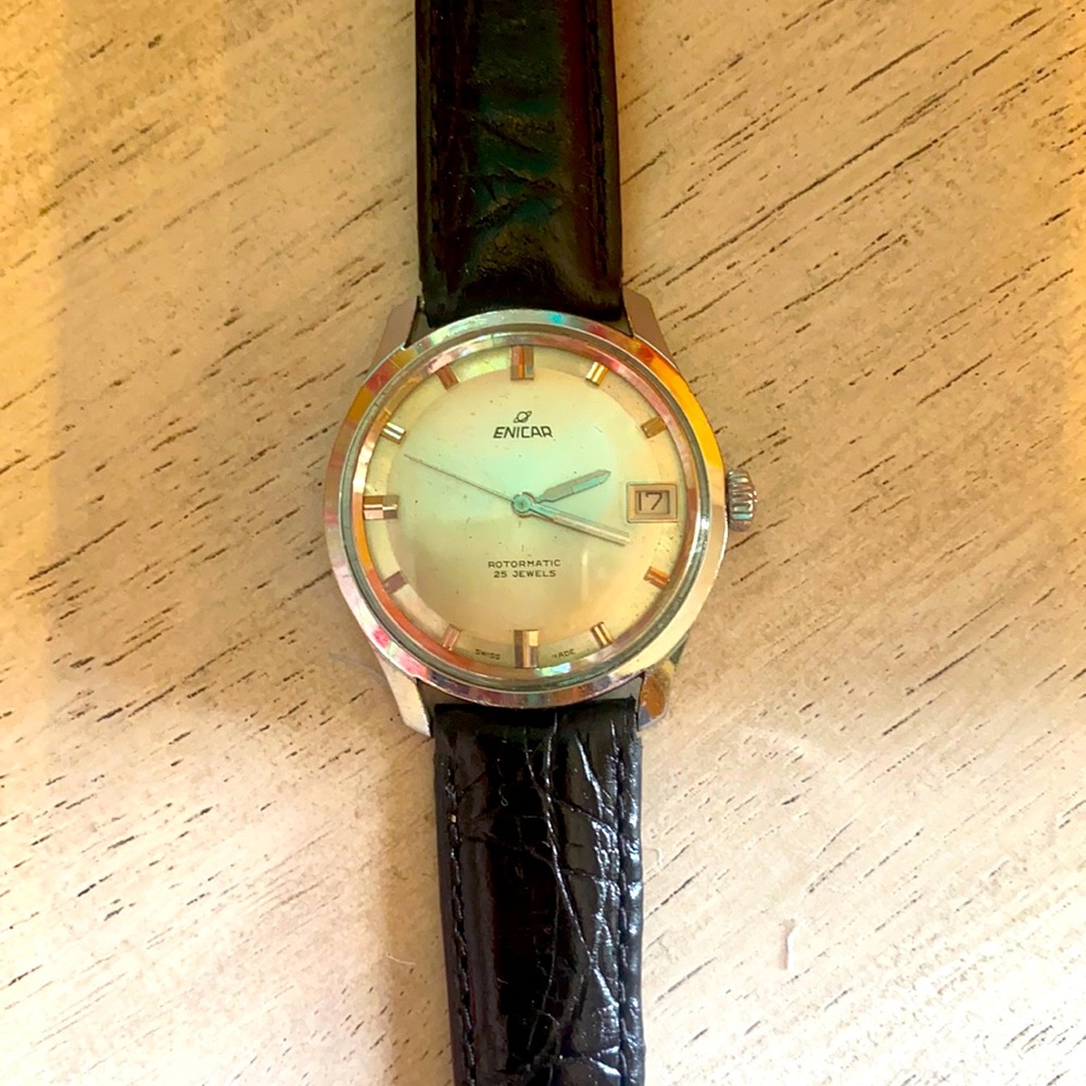 1960s vintage Swiss  enicar stainless steel automatic men’s watch